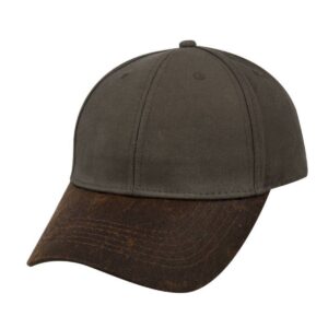 23604 Two-Tone Waxed Oilskin 6 Panel - Charcoal/Brown