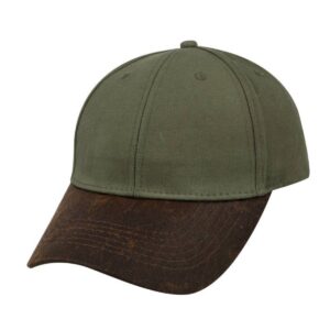 23604 Two-Tone Waxed Oilskin 6 Panel - Olive/Brown